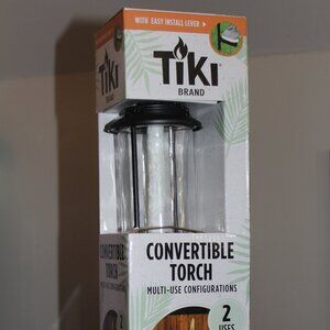 TIKI Convertible Black/Clear Glass/Metal 65 in. Tiki Outdoor Torch 1 pc